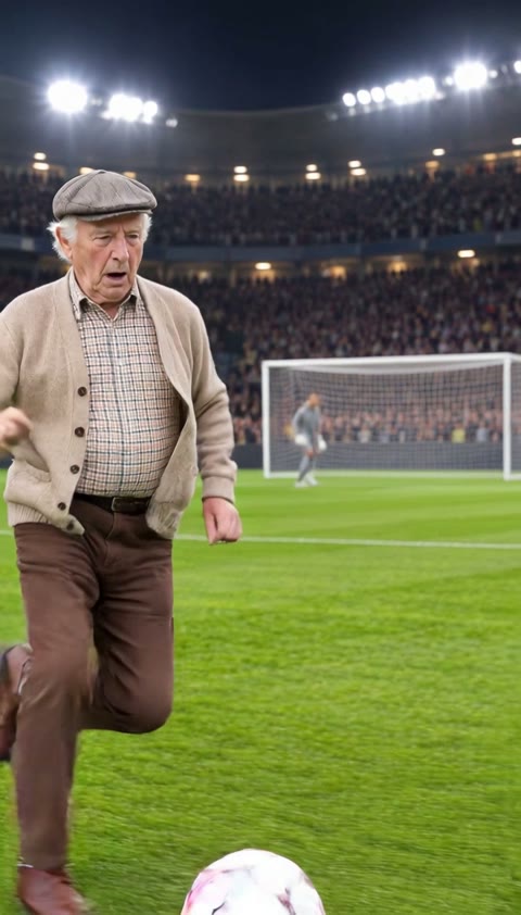 Grandpa: self-created AI football goal example